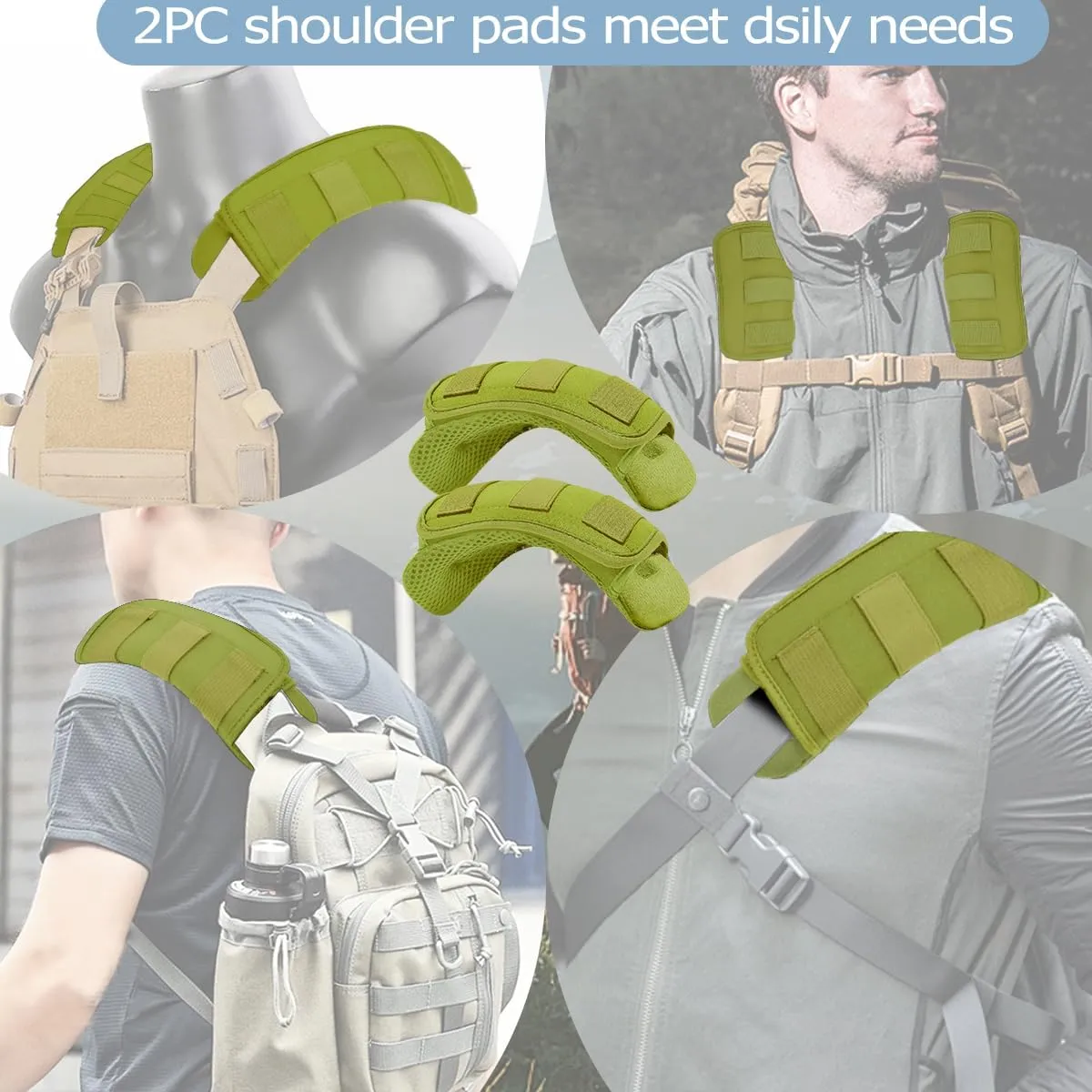 2Pcs Thick Cushioned Shoulder Pads, Anti-Slip Design and Breathable Mesh Pads for Shoulder Strap,Soft and Comfortable