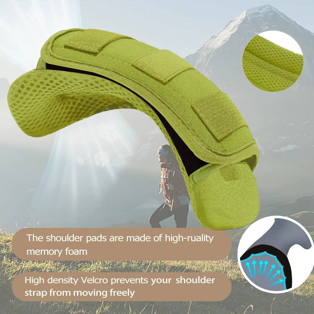 2Pcs Thick Cushioned Shoulder Pads, Anti-Slip Design and Breathable Mesh Pads for Shoulder Strap,Soft and Comfortable