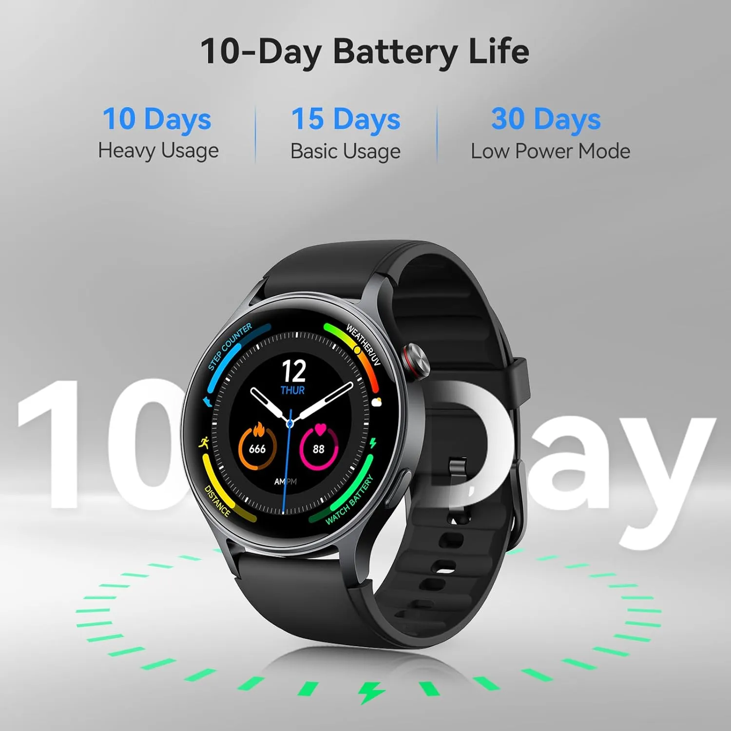 aeac Smart Watch for Men Women, AMOLED Ultra-Clear Screen Fitness Trackers with Heart Rate/Sleep/SpO2 Monitor, Smartwatch for iPhone/Samsung/Android, 110  Sport Modes Waterproof Reloj Inteligente