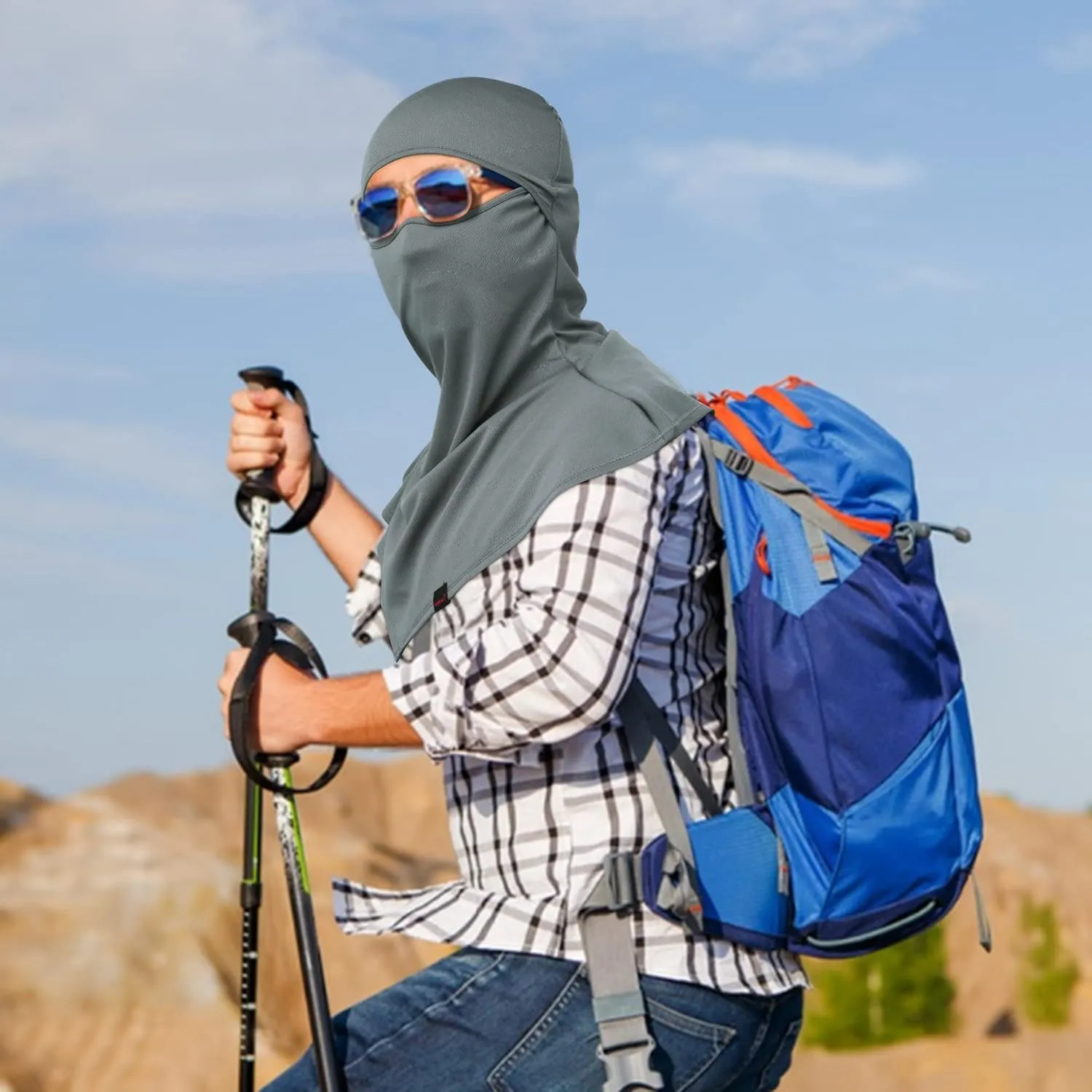 AIWOLU Balaclava Full Face Mask Summer for Sun Protection Breathable Long Neck Covers for Men Women Cycling Fishing
