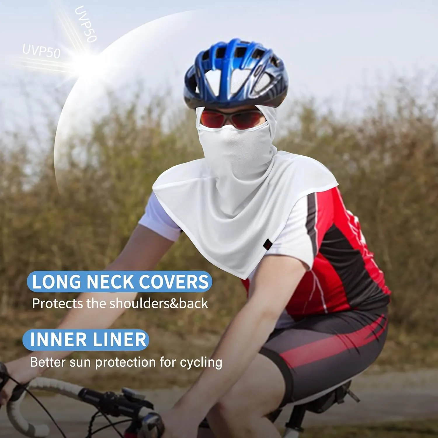 AIWOLU Balaclava Full Face Mask Summer for Sun Protection Breathable Long Neck Covers for Men Women Cycling Fishing