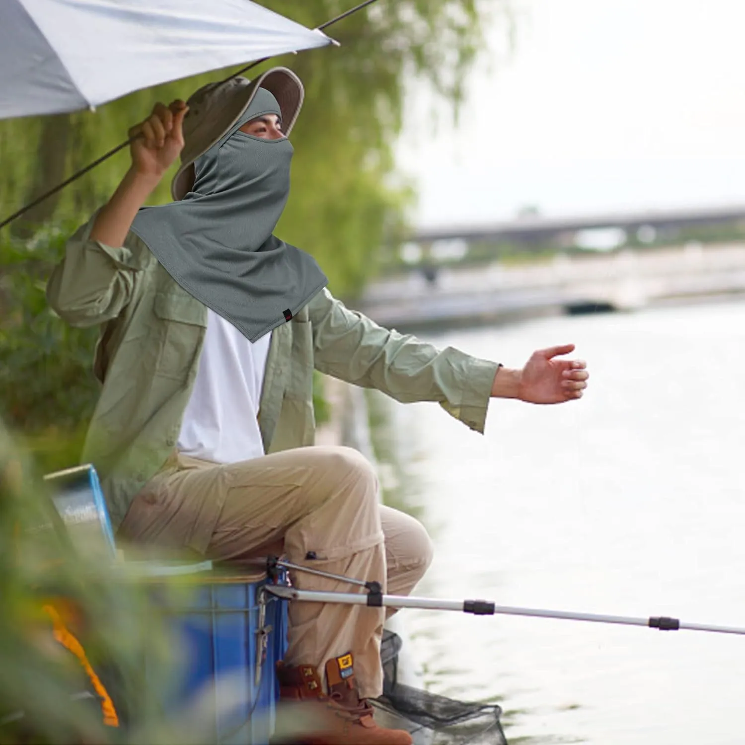 AIWOLU Balaclava Full Face Mask Summer for Sun Protection Breathable Long Neck Covers for Men Women Cycling Fishing