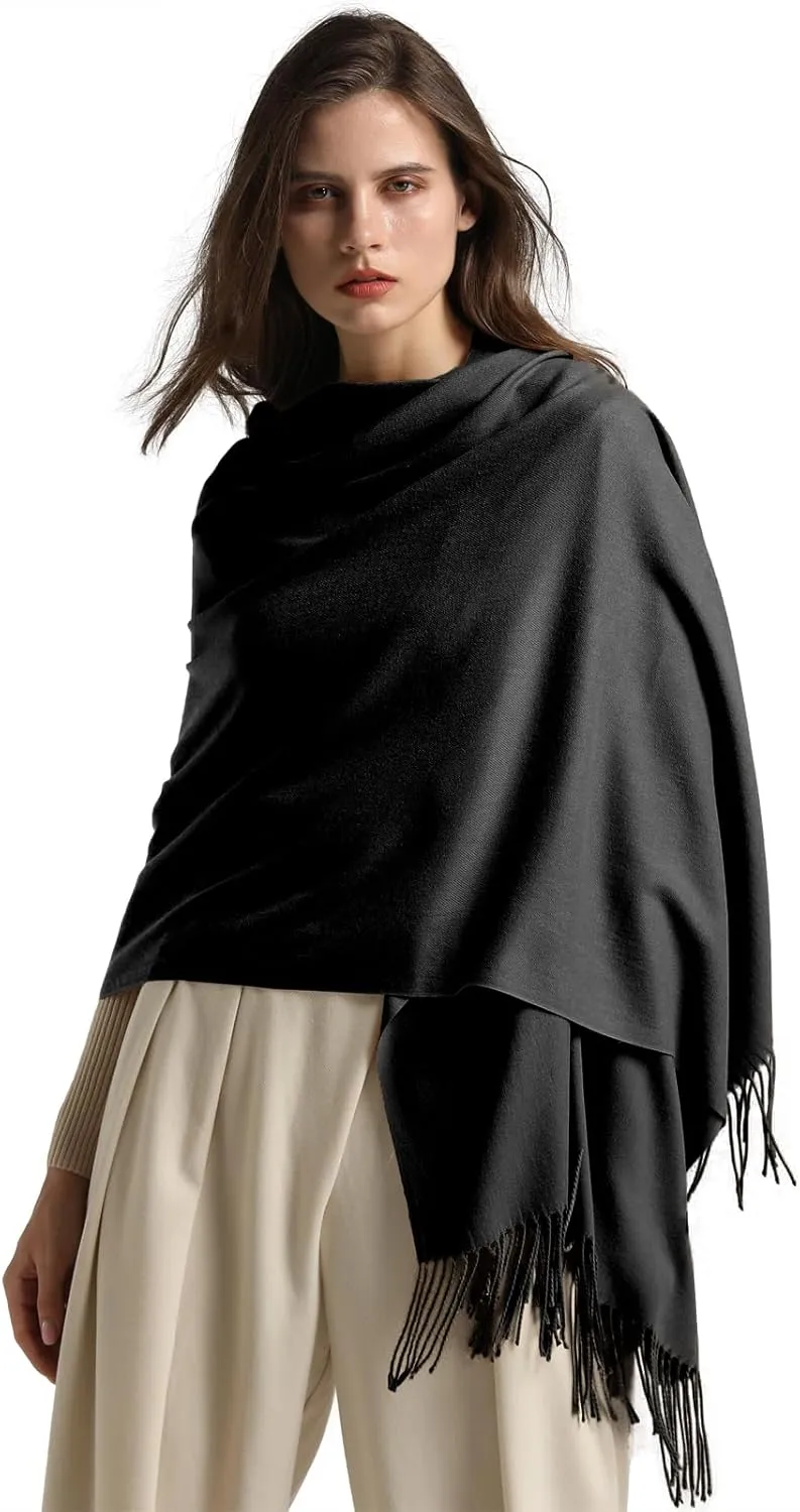 Anboor Women Scarf Pashmina Shawls Wraps with Tassel for Evening Dresses Winter Scarf Soft Cashmere Feel Large Scarves