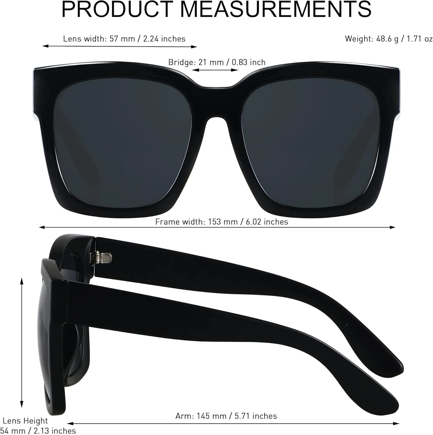 ANDWOOD Oversized Sunglasses for Women Big Large Square Wide Frame Shades Retro Trendy Fashion UV Protection