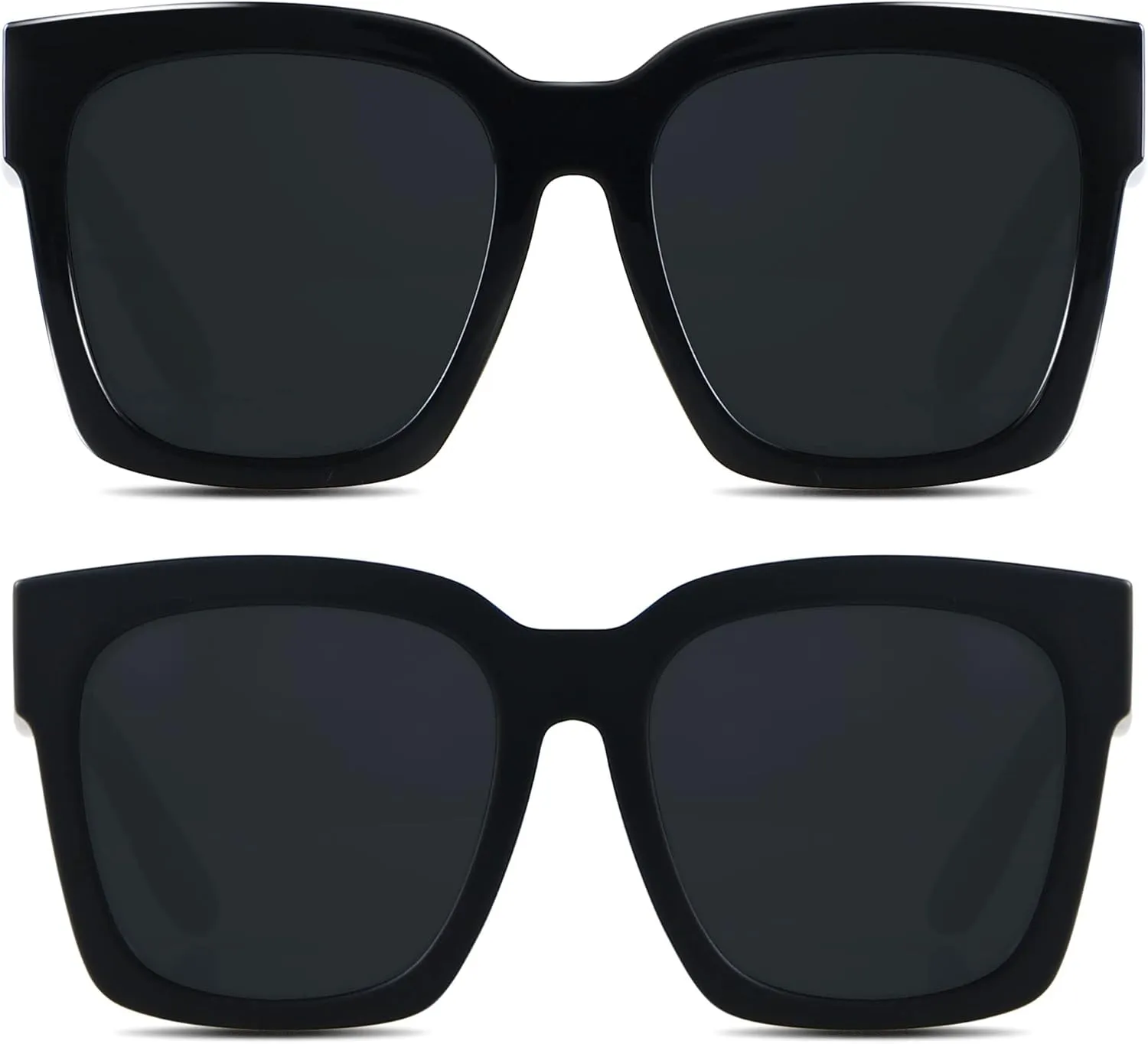 ANDWOOD Oversized Sunglasses for Women Big Large Square Wide Frame Shades Retro Trendy Fashion UV Protection