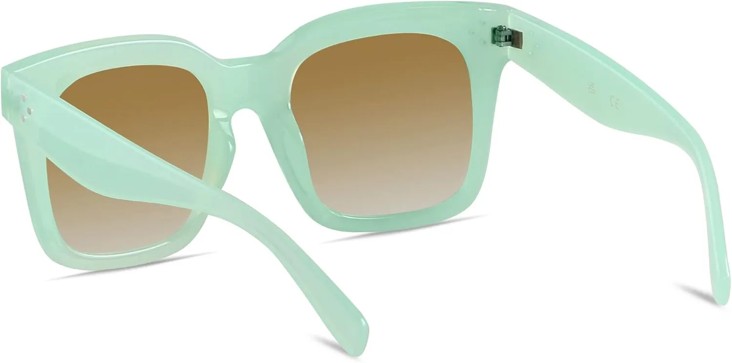 ANDWOOD Oversized Sunglasses for Women Big Large Square Wide Frame Shades Retro Trendy Fashion UV Protection