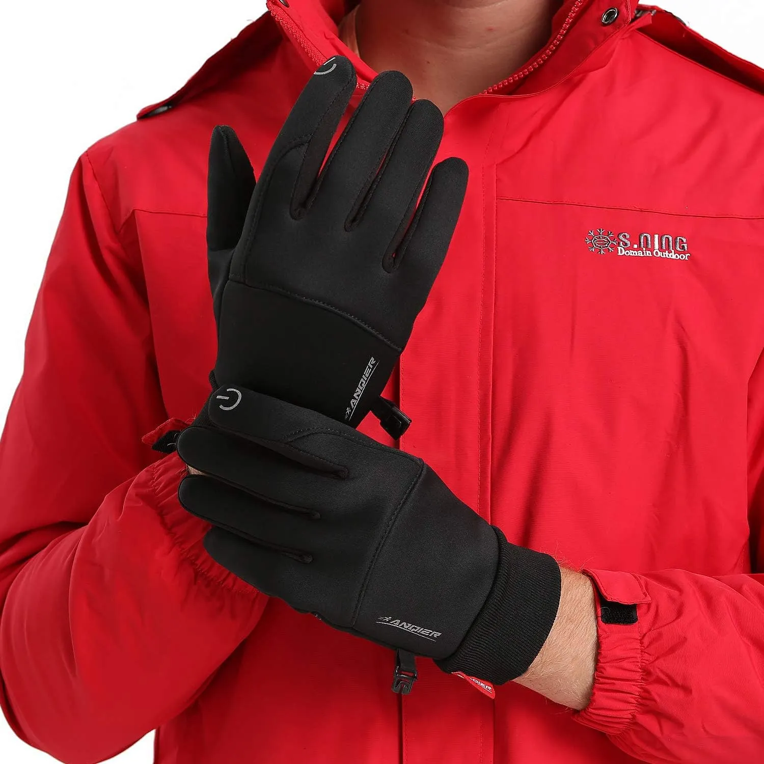 anqier Winter Gloves, Windproof Warm Touchscreen Gloves Men Women for Cycling Running Outdoor Activities