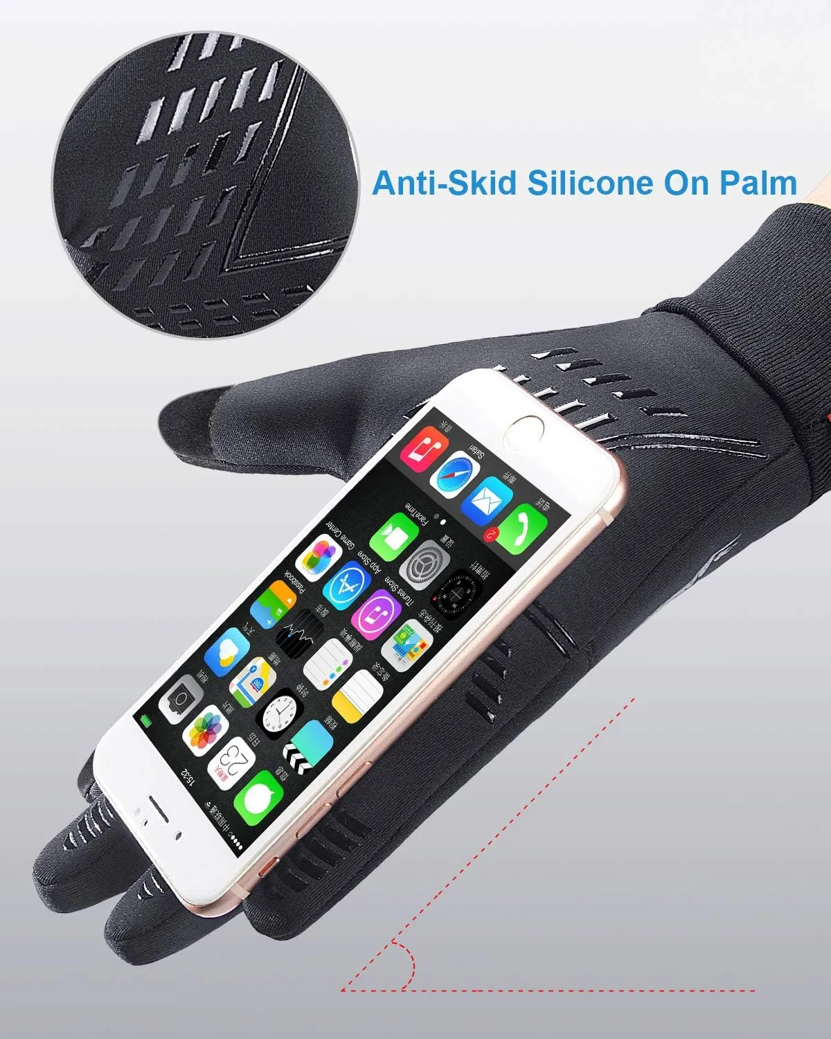 anqier Winter Gloves, Windproof Warm Touchscreen Gloves Men Women for Cycling Running Outdoor Activities