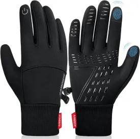 anqier Winter Gloves, Windproof Warm Touchscreen Gloves Men Women for Cycling Running Outdoor Activities