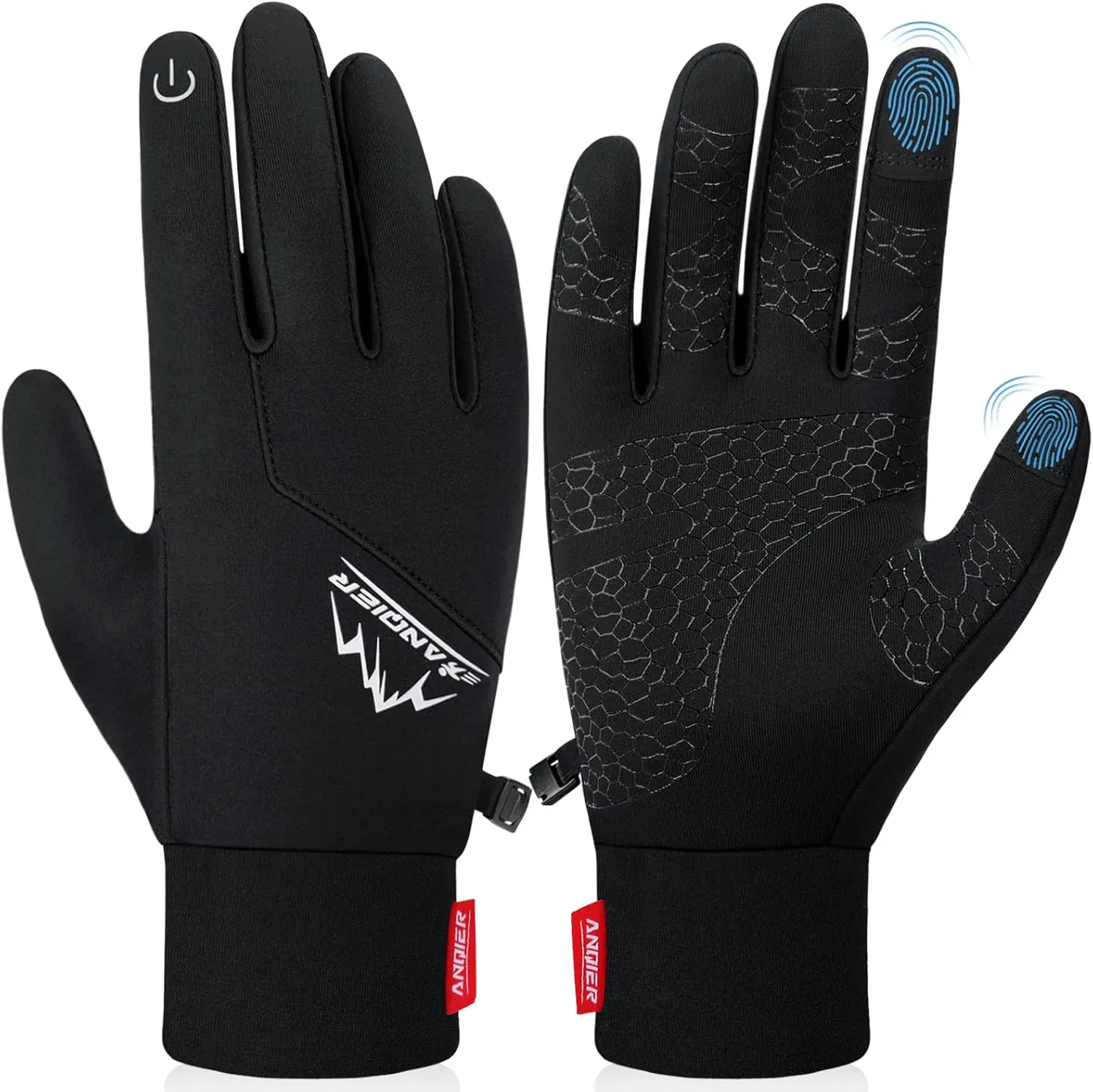 anqier Winter Gloves, Windproof Warm Touchscreen Gloves Men Women for Cycling Running Outdoor Activities