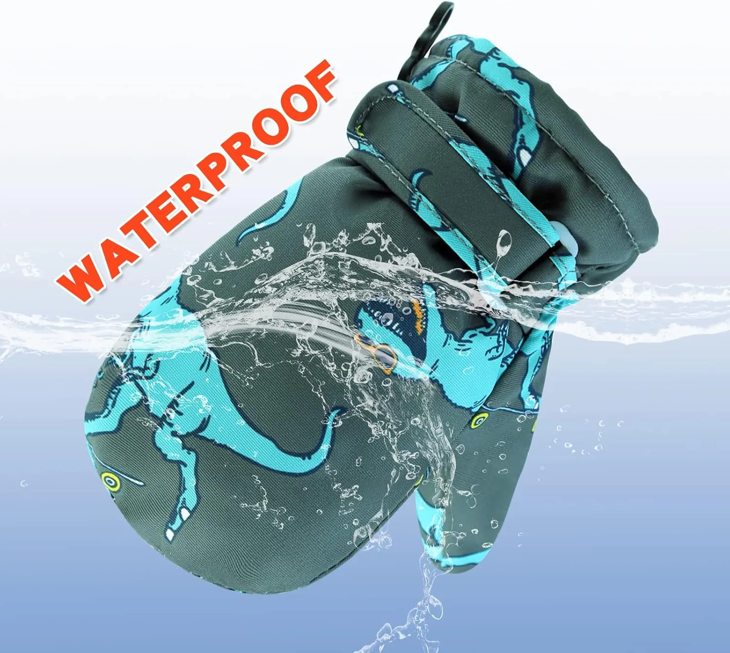 BAVST Toddler Waterproof Mittens Fleece Lined Baby Boys Girls Winter Warm Glove Kids Snow Infant Ski Mitten for 3M-5T
