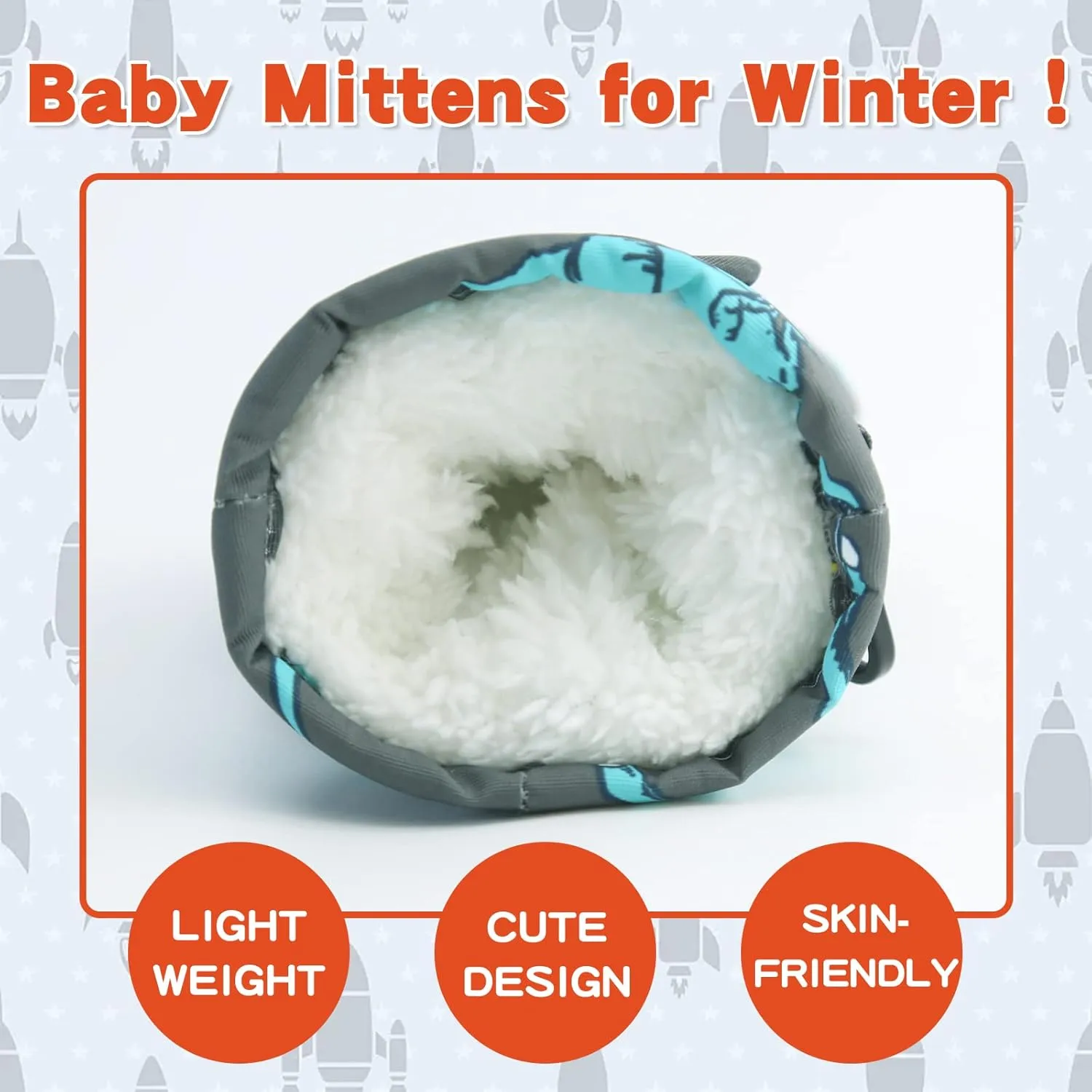 BAVST Toddler Waterproof Mittens Fleece Lined Baby Boys Girls Winter Warm Glove Kids Snow Infant Ski Mitten for 3M-5T