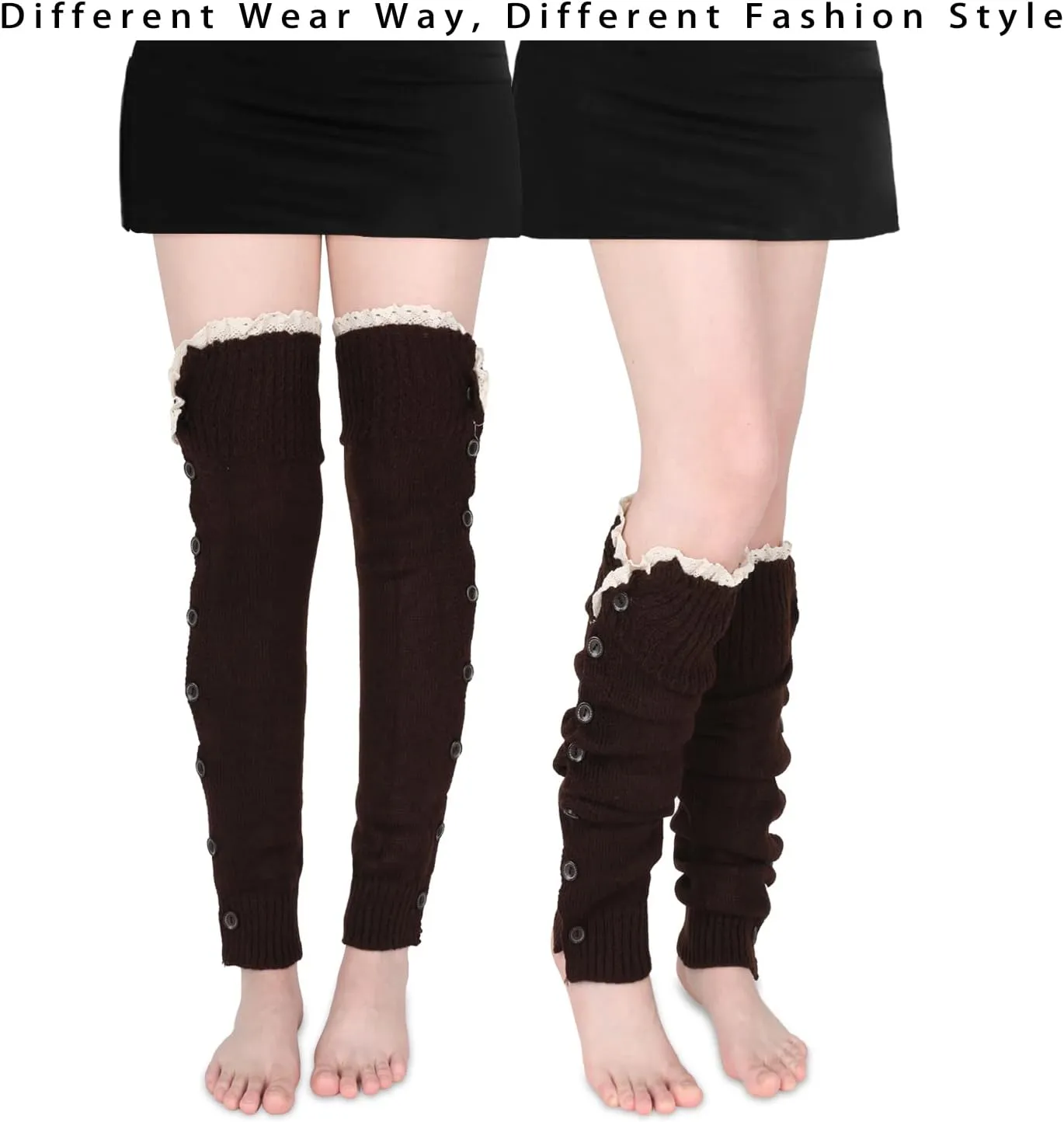 Benefeet Sox Womens Leg Warmers 80s Crochet Cable Knit Thigh High Boot Socks Long Over Knee High Footless Socks Leg Warmer