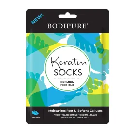 Bodipure Premium Foot Mask Keratin Socks, At Home Spa Moisturizer Socks for Dry Cracked Feet, Callus & Heel Softening Easy-to-Use Pedicure Foot Repair Chemical-free Feet Treatment 1 Pair