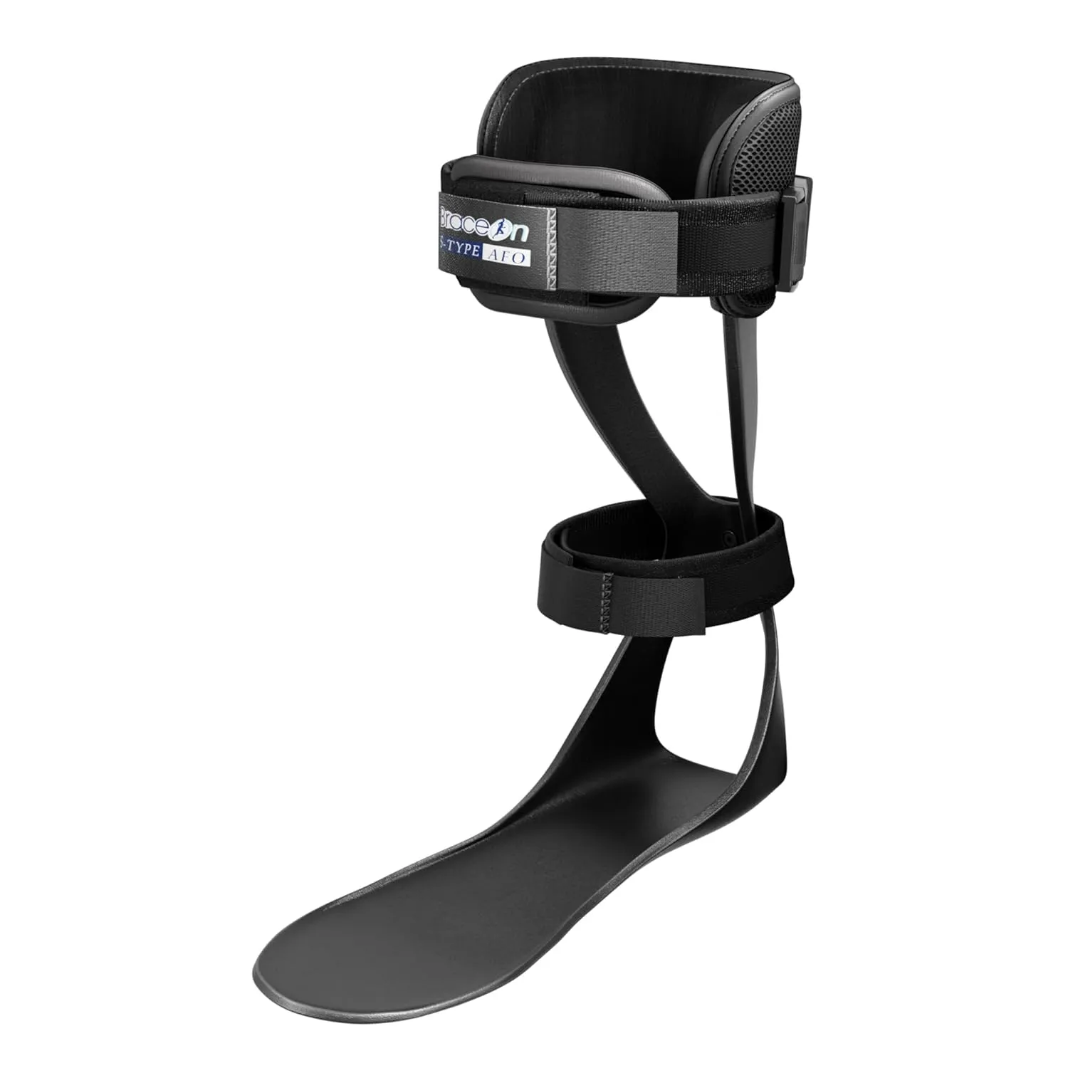 Brace On AFO S-Type - Drop Foot Stabilizer Brace, Moldable, Trimmable, Lightweight Polyethylene, Drop Foot Braces for Men, AFO Brace and Foot Drop Braces, Foot Boot for Injured Foot, Men, Left