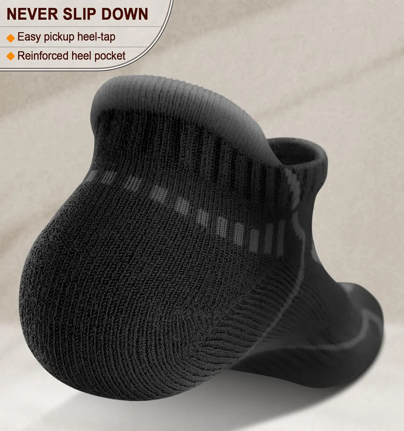 BULLIANT Men Running Socks 6Pairs-Ankle Athletic Socks Wicking Cushioned for Men Walking-Arch Compression Support