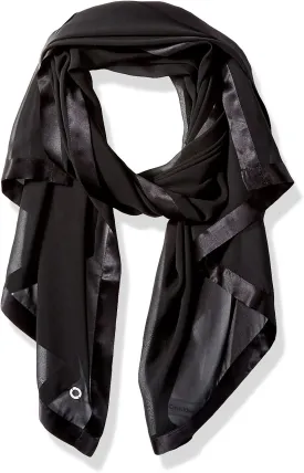 Calvin Klein womens Satin Border Chiffon Scarf