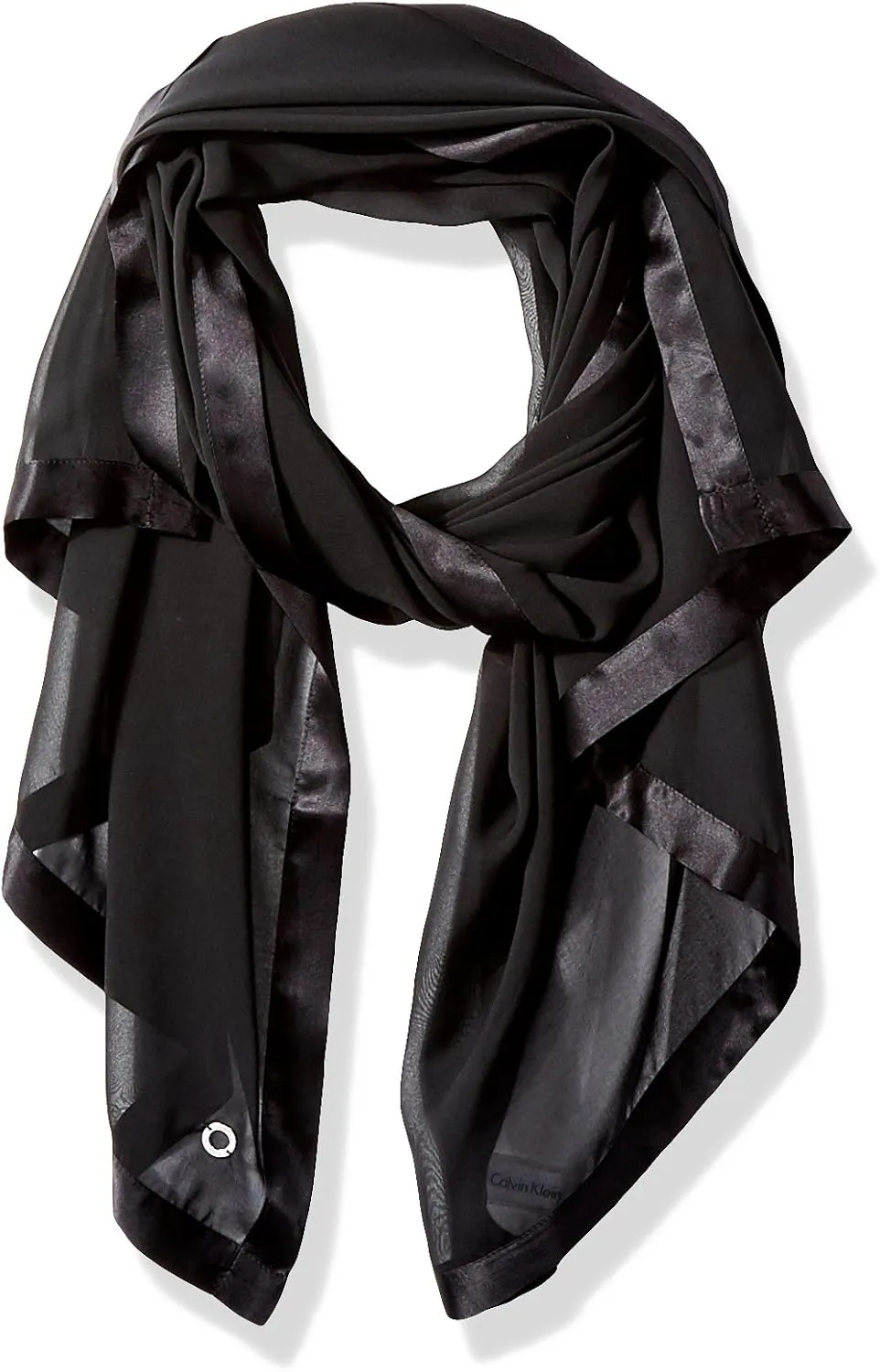 Calvin Klein womens Satin Border Chiffon Scarf