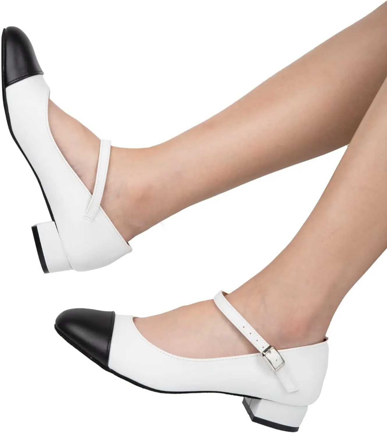 Character Shoes for Women Dance Shoes,Stylish Ankle Strap Low Heels for Ballroom,Salsa,Tango