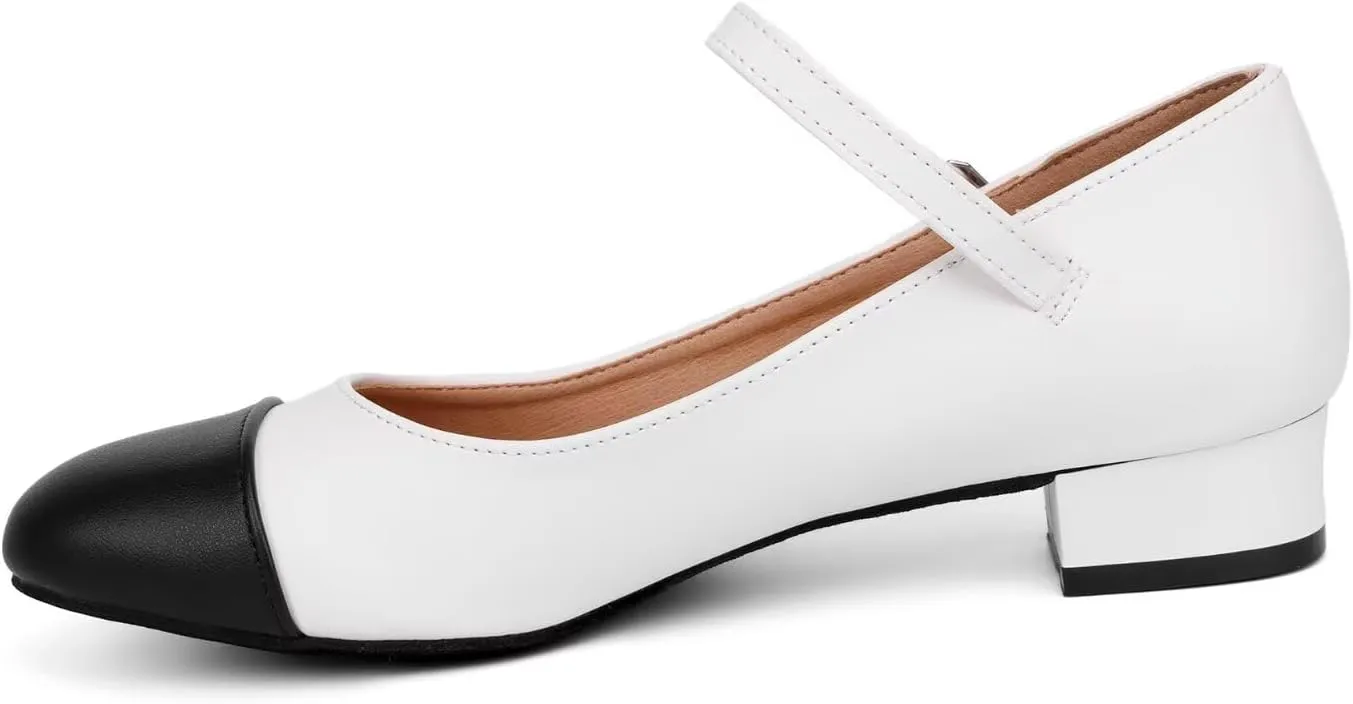Character Shoes for Women Dance Shoes,Stylish Ankle Strap Low Heels for Ballroom,Salsa,Tango