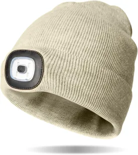 Classic Rechargeable LED Warm Knit Beanie Head Light Hat Headlamp for Outdoor Activities