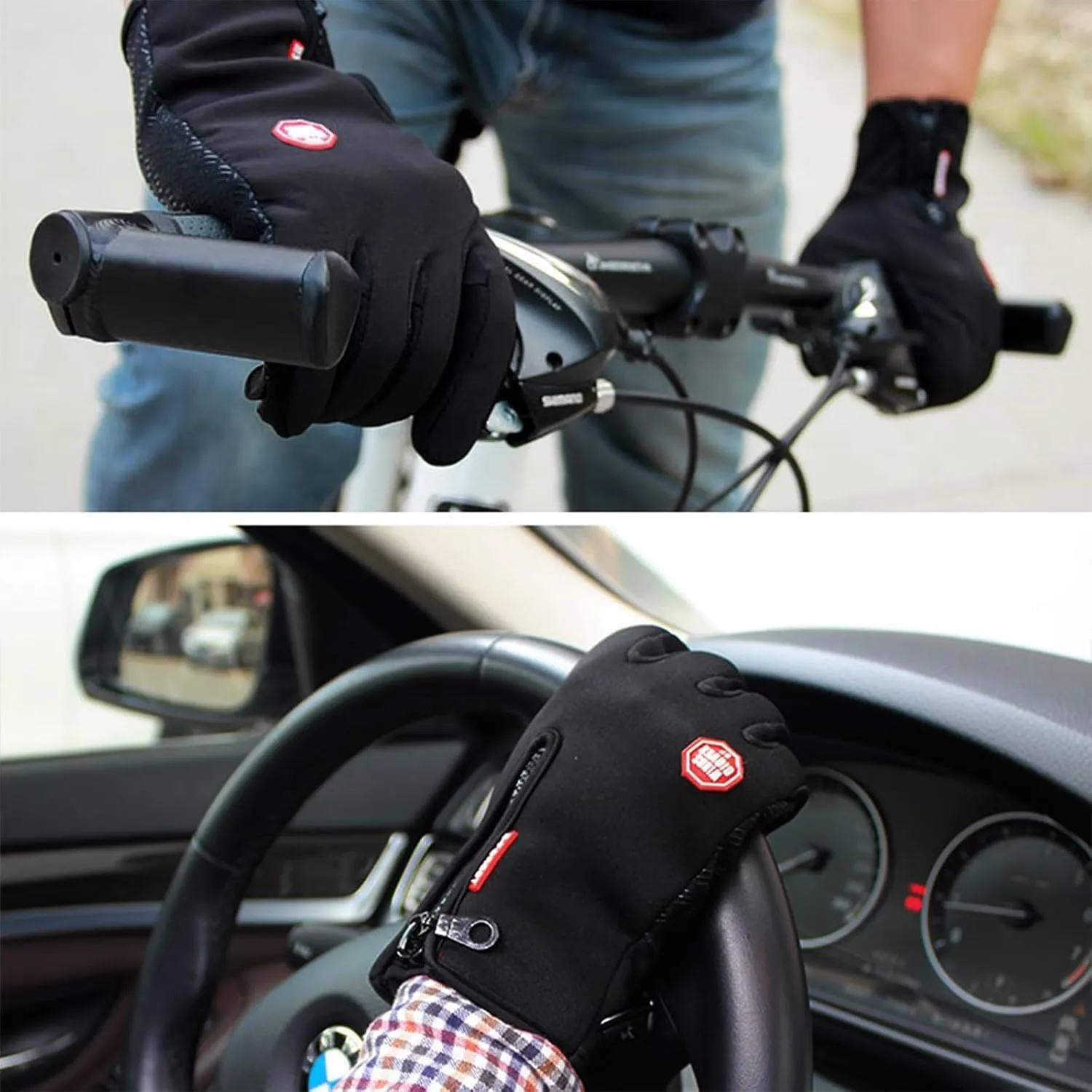 CYG&CL Outdoor Winter Touchscreen Warm Gloves, Water Resistant Windproof Anti-Slip Sports Gloves for Cycling Driving Running Hiking Climbing Skiing Sports, Adjustable Size for MenWomen