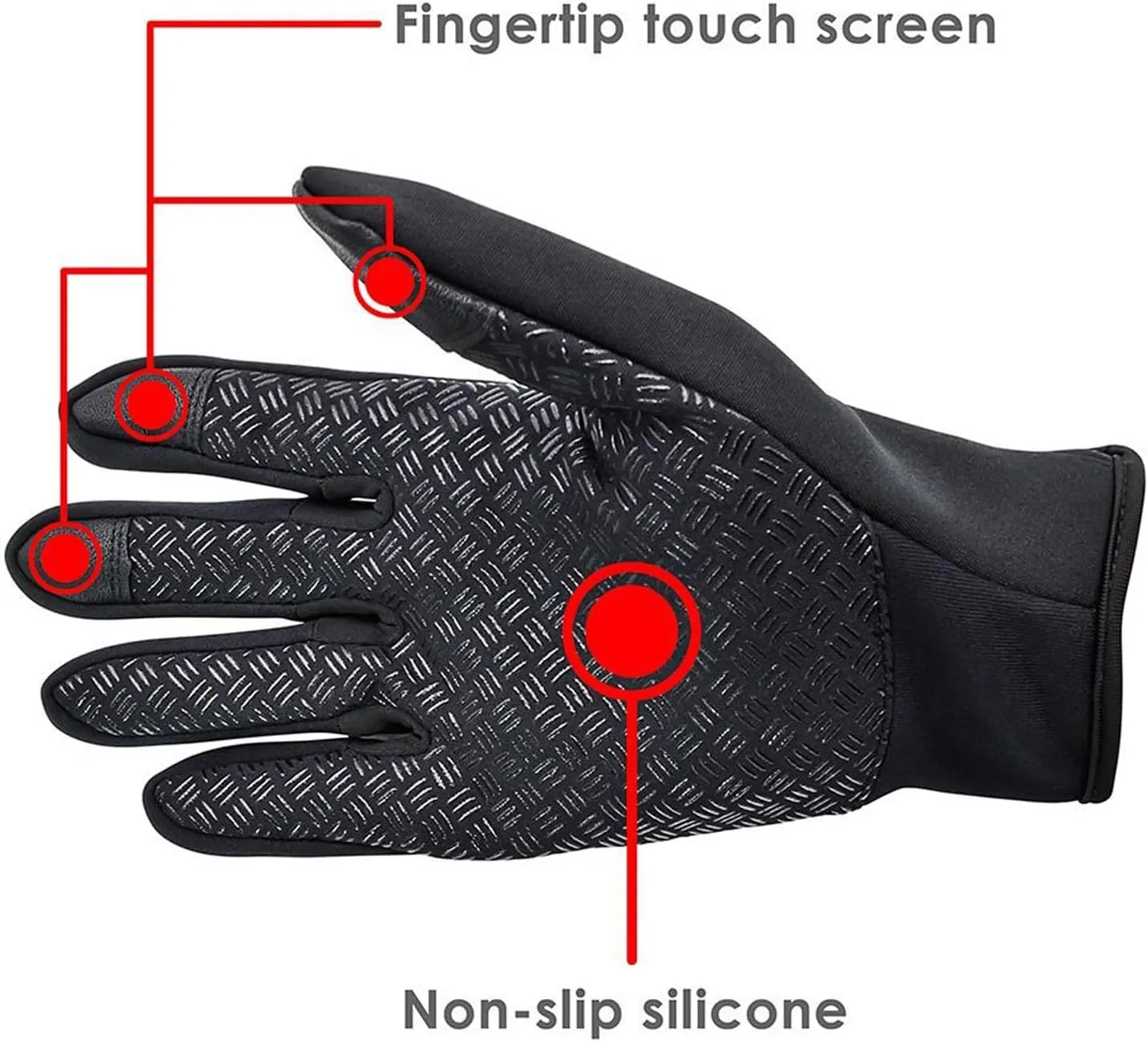CYG&CL Outdoor Winter Touchscreen Warm Gloves, Water Resistant Windproof Anti-Slip Sports Gloves for Cycling Driving Running Hiking Climbing Skiing Sports, Adjustable Size for MenWomen