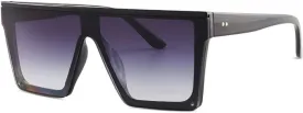 Dollger Square Oversized Sunglasses for Women Men Fashion Flat Top Big Black Frame Shades