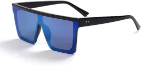 Dollger Square Oversized Sunglasses for Women Men Fashion Flat Top Big Black Frame Shades