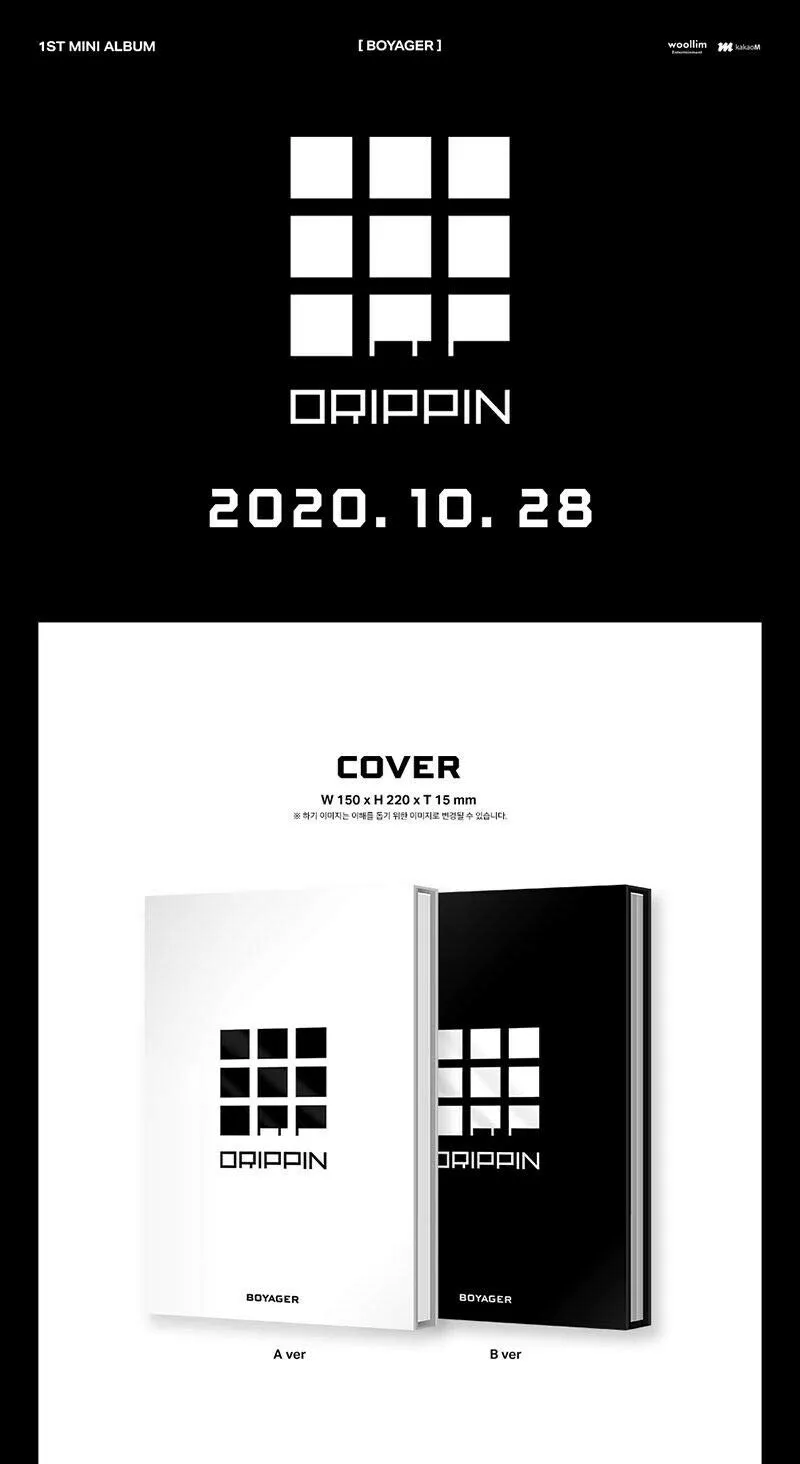 DRIPPIN [BOYAGER] 1st Mini Album [A / B] RANDOM VER. 1ea CD 1p POSTER 80p Photo Book 1ea Luggage Tag 2ea Photo Card TRACKING CODE K-POP SEALED