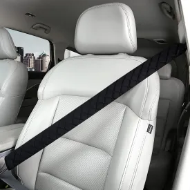Extra Long Seatbelt Covers for Adults Kids Women & Men, Soft Car Seat Belt Strap Cushion for Sedan, SUV, Trucks, Shoulder Neck Chest Protector Pads, Auto Accessories, 1pc, Black, 33.5in