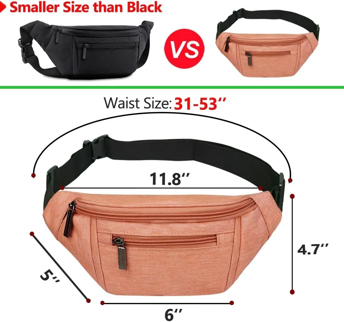 Fanny Pack for Men Women,Crossbody Waist Bag Pack,Belt Bag for Travel Walking Running Hiking Cycling,Easy Carry Any Phone,Wallet (Orange)