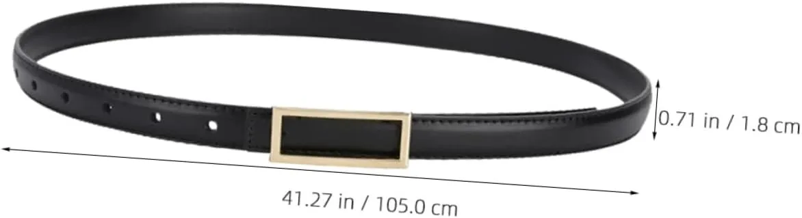 Faux Leather Thin Belt for Women Elegant Waist Accessory with Metal Buckle Versatile and Dress Belts