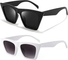 FEISEDY Vintage Square Cat Eye Sunglasses Women Trendy Cateye Sunglasses B2473