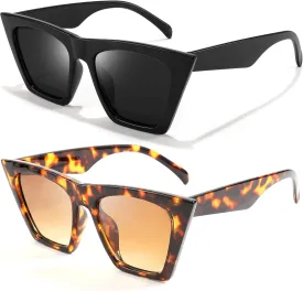 FEISEDY Vintage Square Cat Eye Sunglasses Women Trendy Cateye Sunglasses B2473