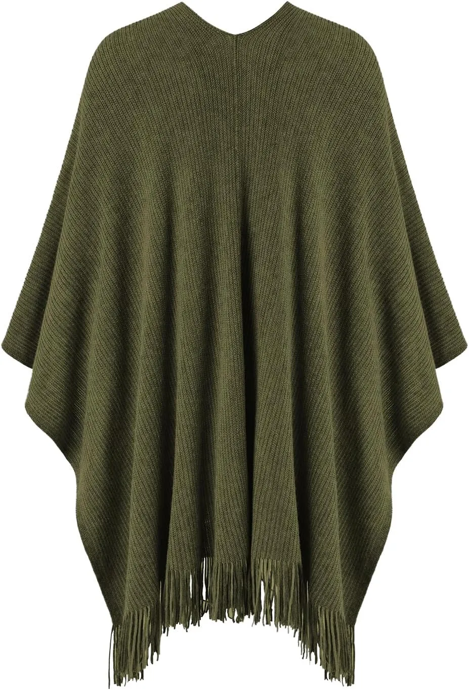 Ferand Women's Shawl Wraps with Pockets Open Front Fringe Poncho Cozy Knit Lightweight Cardigan Sweater