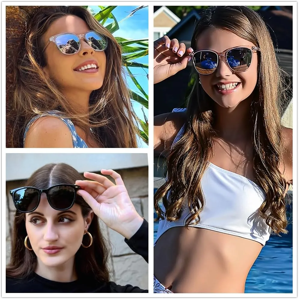 FIMILU 2 Packs Sunglasses for Women Polarized UV400 Protection Lens Big Frame Fashion Glasses Trendy Stylish Shade