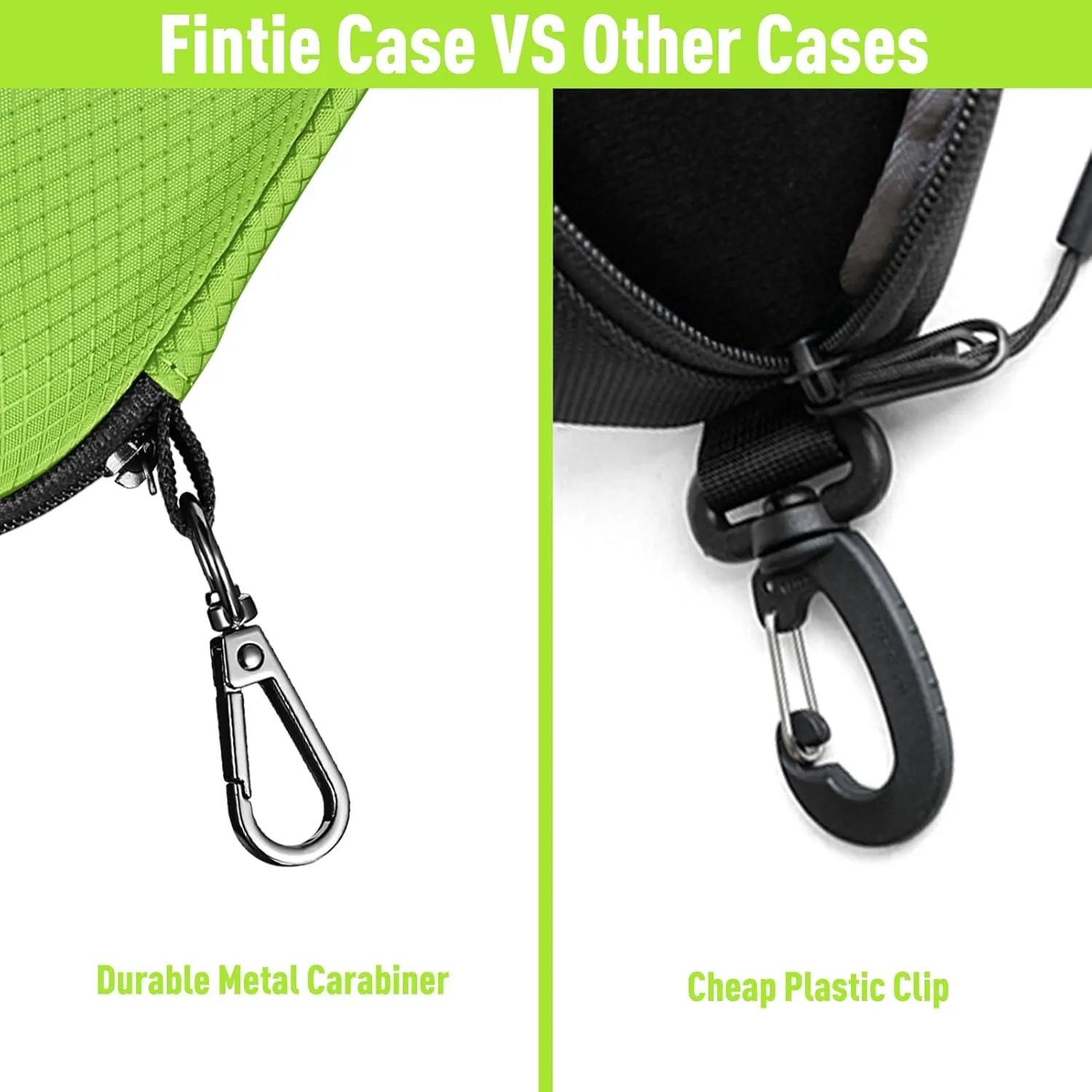 Fintie Sunglasses Case, Hard EVA Shell Shockproof Sport Glasses Case with Metal Carabiner Travel Zipper Eyeglasses Holder