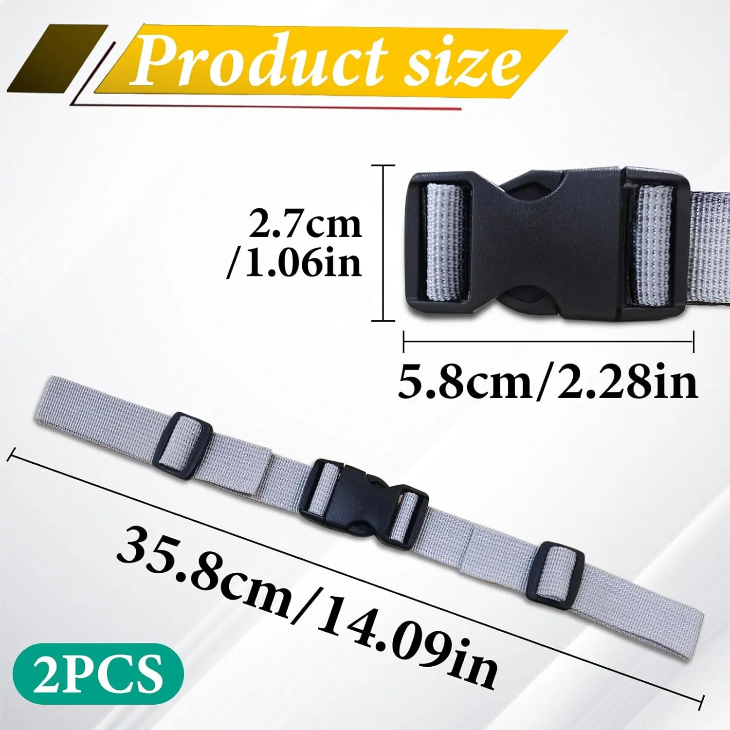 FuninCrea 2 Pair Backpack Chest Strap, 2.5cm Adjustable Sternum Straps for Backpacks Chest Harness Strap Quick Release Backpack Straps Backpack Clips Anti-Slip for Pack Luggage