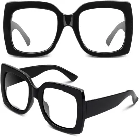 GQUEEN Oversized Square Frame Sunglasses Womens Retro Vintage Trendy Shades,S904