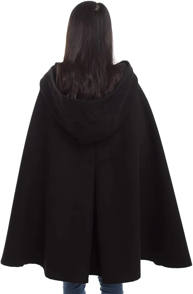 GRACEART Women's Hood Woolen Cape Bridal Wedding Winter Cloak Plus Size Thick Coat