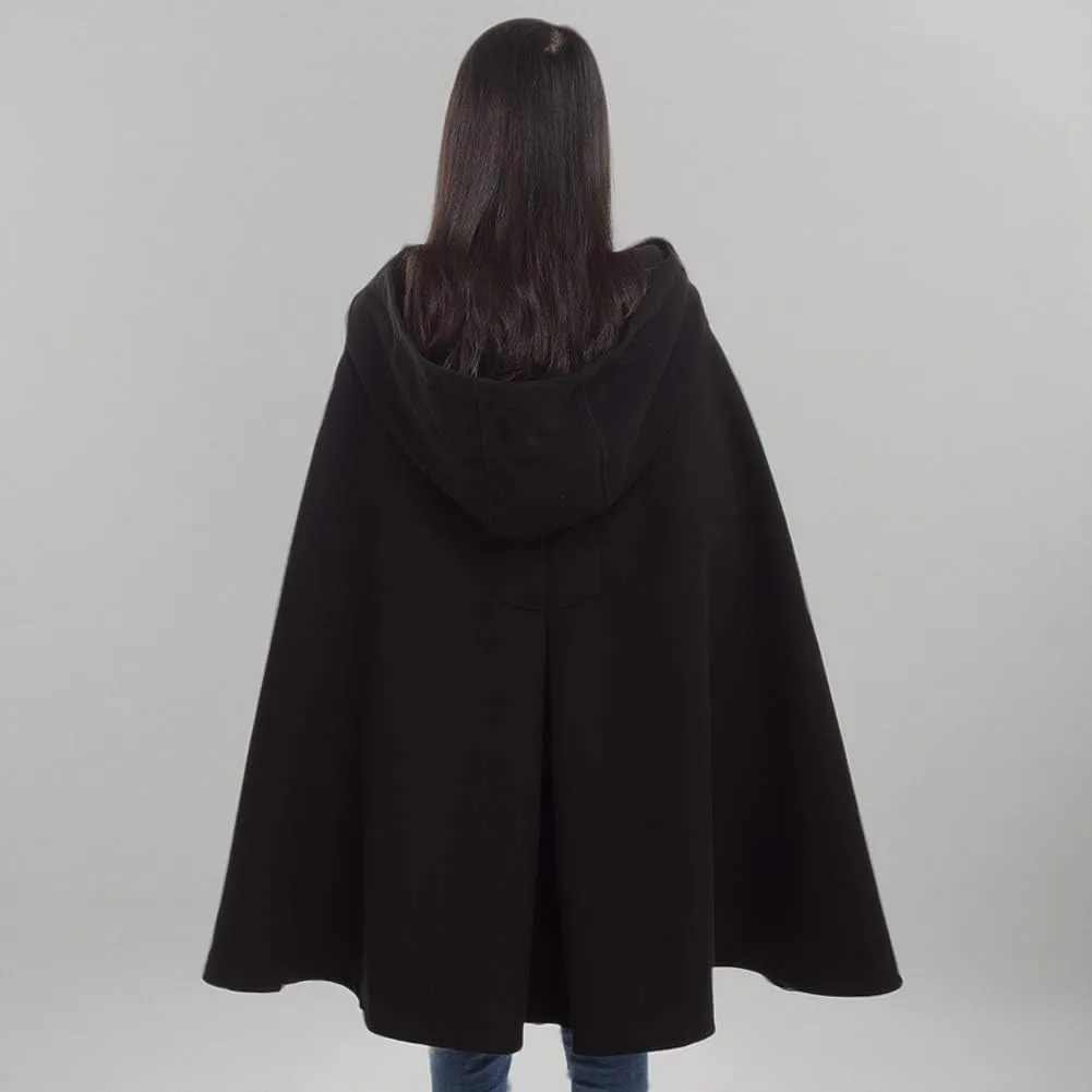 GRACEART Women's Hood Woolen Cape Bridal Wedding Winter Cloak Plus Size Thick Coat