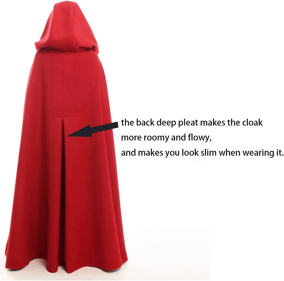 GRACEART Women's Hood Woolen Cape Bridal Wedding Winter Cloak Plus Size Thick Coat