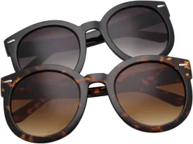 grinderPUNCH Trendy Round Polarized Sunglasses | Trendy Oversized Sunglasses for Women Men | Retro Round Polarized Sunglasses