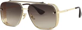 Gtand Fashion Oversized Square Aviator Gradient Sunglasses For Men Vintage Metal Side Shield Steampunk Sun Glasses 64mm