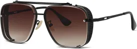 Gtand Fashion Oversized Square Aviator Gradient Sunglasses For Men Vintage Metal Side Shield Steampunk Sun Glasses 64mm