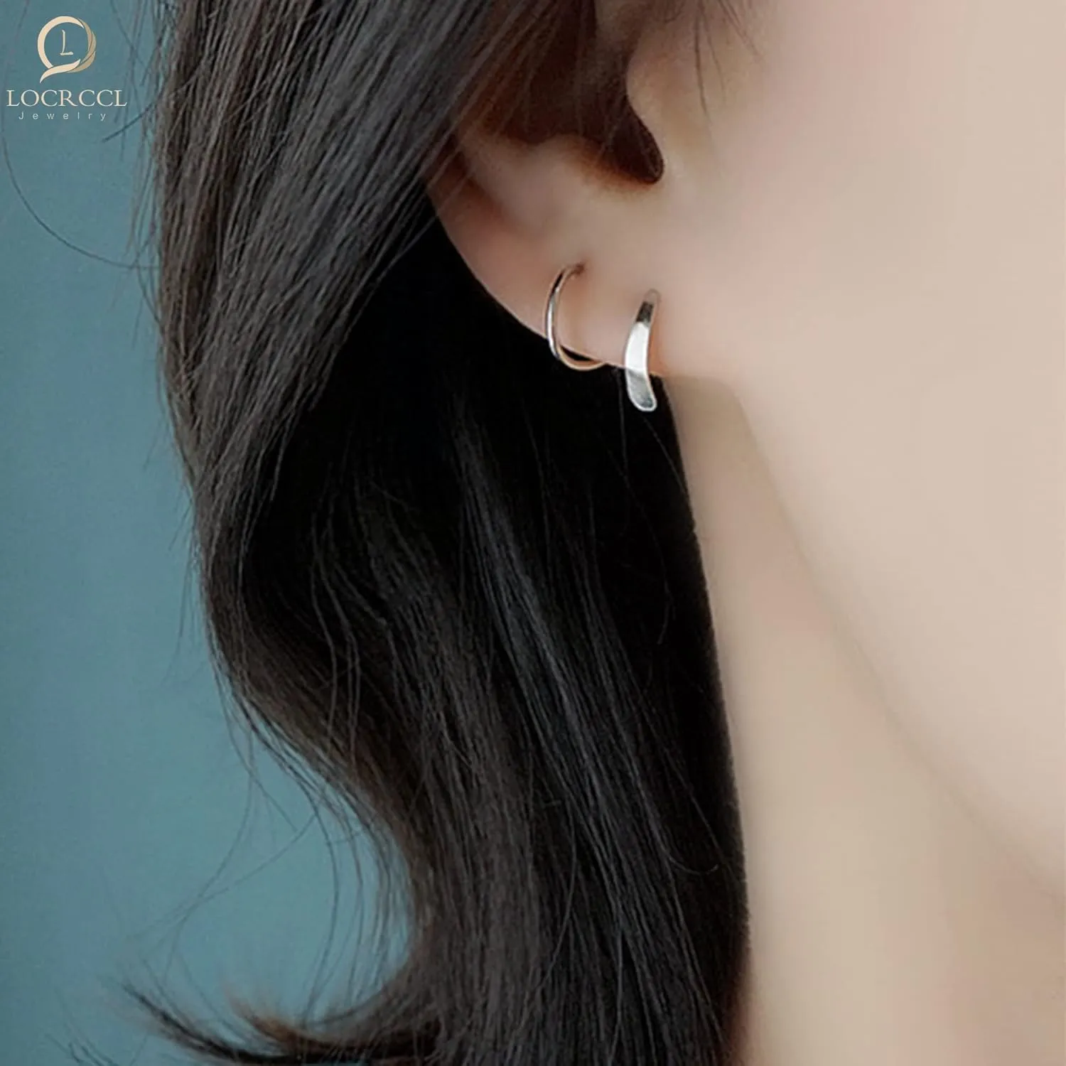Handmade Double Spiral Threader Earrings,Hand Bent Dangle Earrings Hypoallergenic Twist Chain Wave Tassel Curved Pull Through Earrings Jewelry for Women (Spring Coil Ring-Silver)