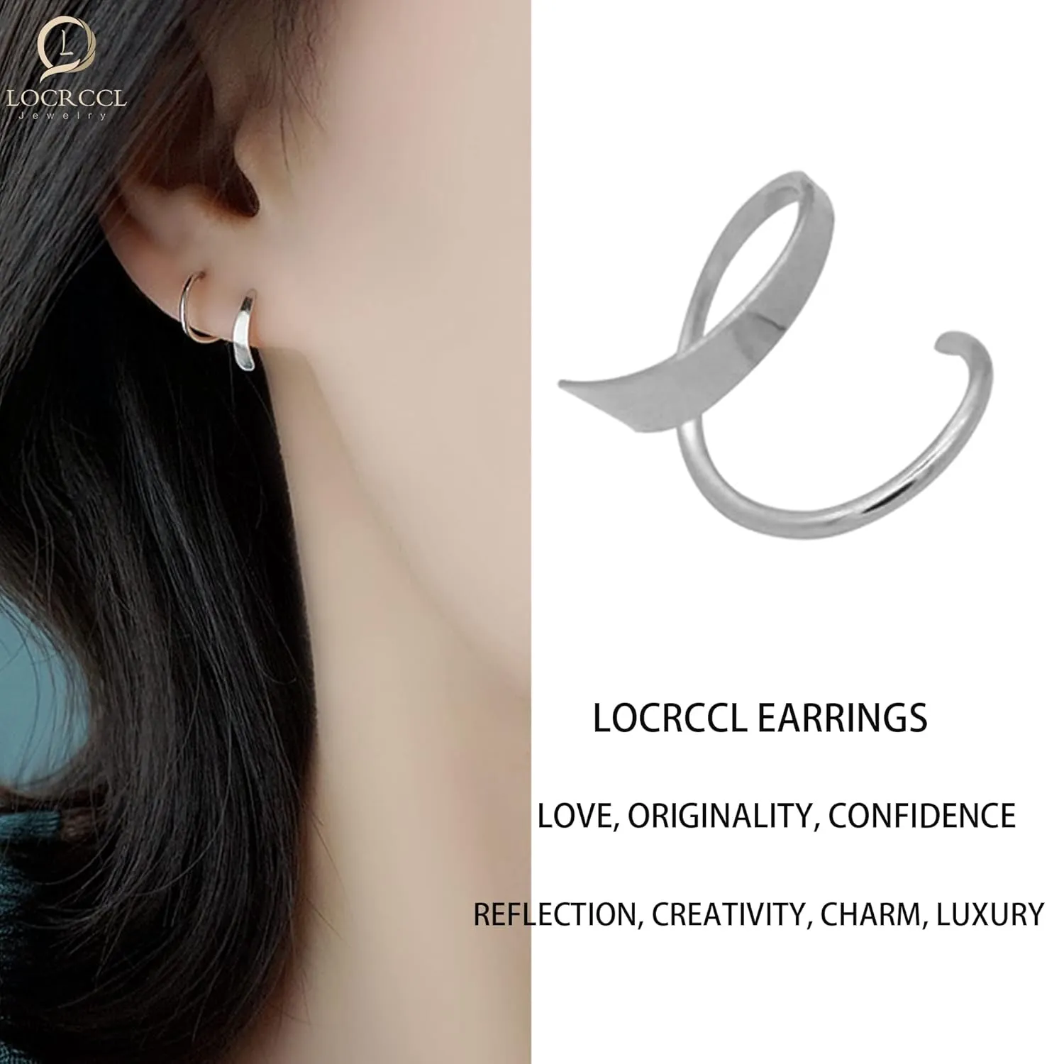 Handmade Double Spiral Threader Earrings,Hand Bent Dangle Earrings Hypoallergenic Twist Chain Wave Tassel Curved Pull Through Earrings Jewelry for Women (Spring Coil Ring-Silver)