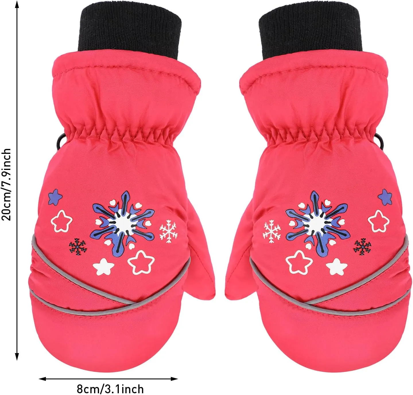 Hicarer 6 Pairs Winter Kids Mittens Toddlers Waterproof Mittens Bulk Winter Snow Ski Warm Gloves Unisex for girl boy