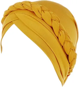Hijab Braid Silky Turban Hats for Women Cancer Chemo Beanies Cap Headwrap Headwear